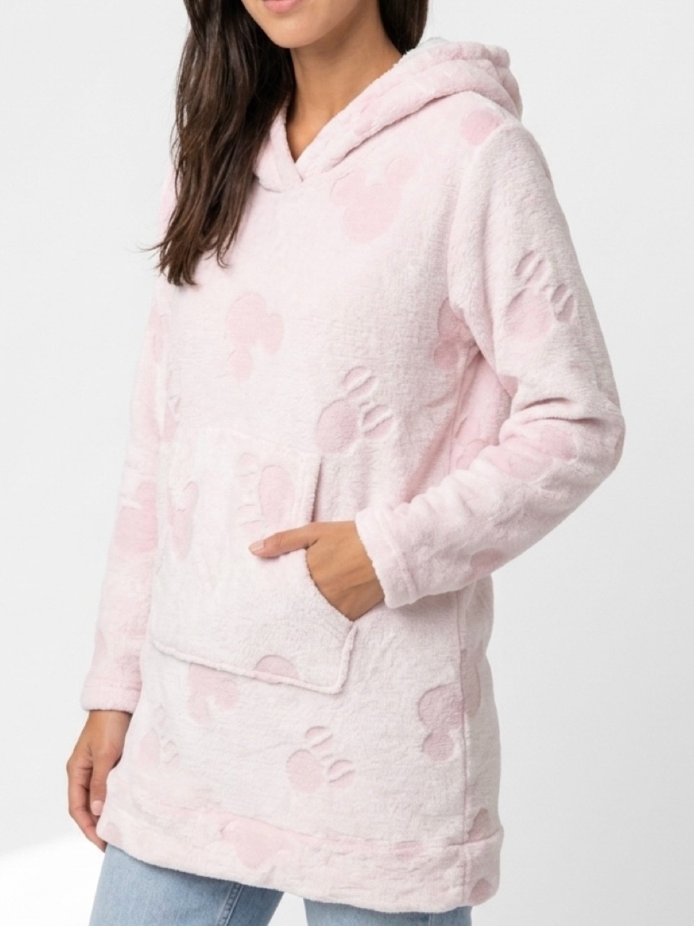 Disney Women's Plush Hooded Lounge Tunic - Light Pink
